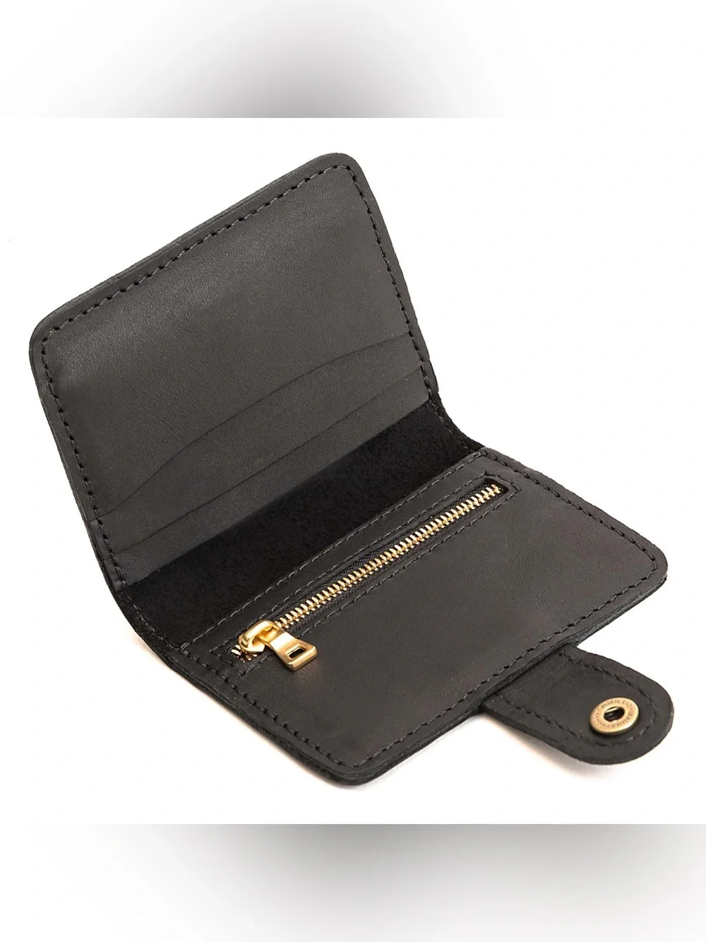 Portland Leather Mini Bifold Wallet Black NEW!